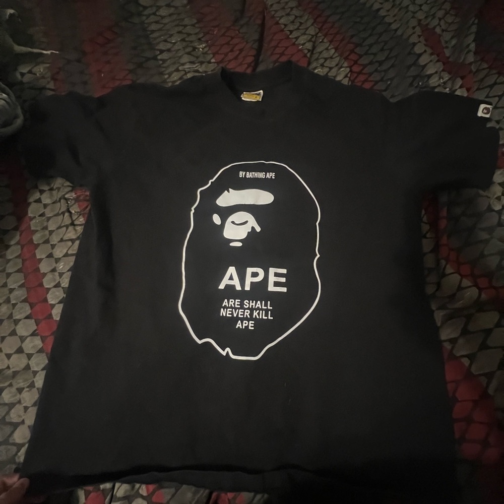 Bape Black and White Ape Graphic Tee